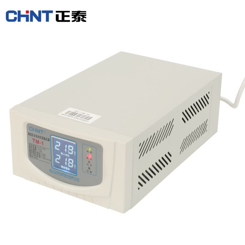 正泰(chnt)电子稳压器220v单相交流调压器tm-1 1000w全铜家用全自动