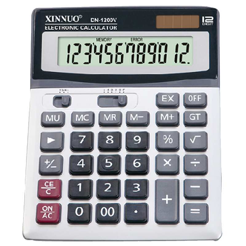 红鑫文具 1200V计算器 台式 商务 信诺办公财务电子计算器