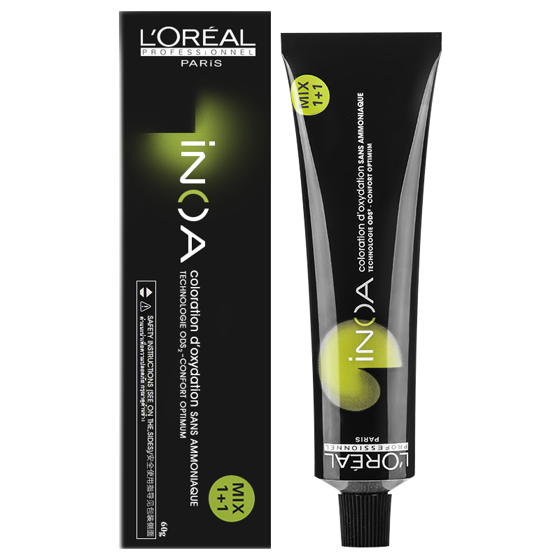 欧莱雅（LOREAL）沙龙专属染发膏伊诺雅染发剂健康植物染膏无氨无异味焗油膏盖白发 3.0自然黑【完美盖白】