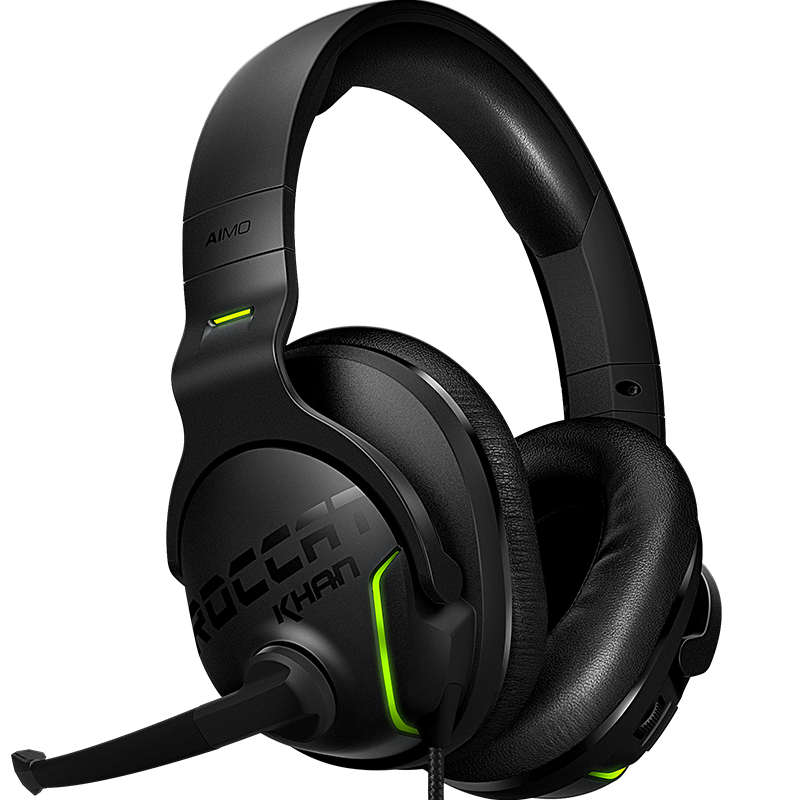 德国冰豹(ROCCAT)悍音Khan AIMO Hi-Res 高解析7.1声道游戏耳机有线 头戴式带耳麦 电脑电竞耳机 运动耳机