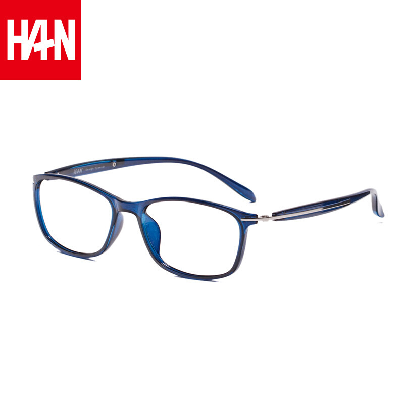 汉(han dynasty)防蓝光近视眼镜框架男女款3403 时尚深蓝 配1.