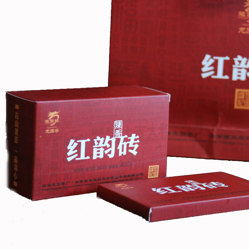 龙园号普洱茶 熟茶 红韵砖陈香巧克力造型迷你小砖茶 400g