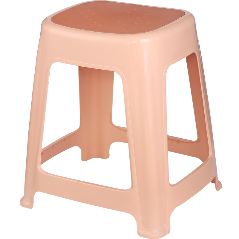 好尔凳子客厅厨房可叠摞塑料凳家用高凳子加厚防滑塑料凳子咖啡色 1个装