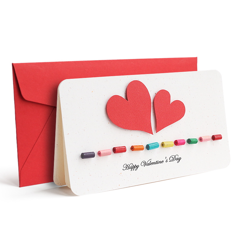 艾晴手贺爱心手工贺卡结婚生日情人节七夕创意定制礼物纪念日送女朋友