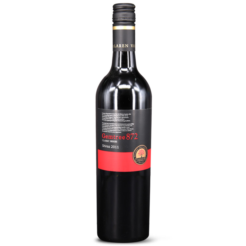 宝石树酒庄/Gemtree 澳洲原瓶进口红酒麦克拉伦谷设拉子干红葡萄酒 872设拉子 单支/750ml