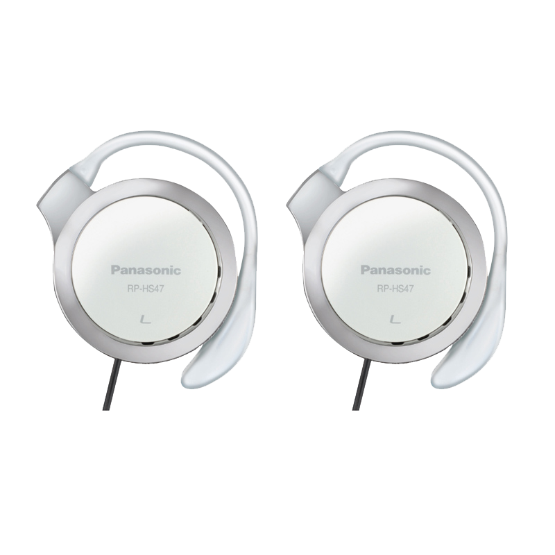 松下（Panasonic）重低音耳挂式耳机 RP-HS47GK-W1 防滑 运动耳机 白色