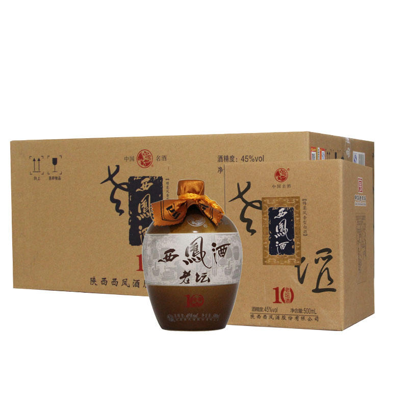 45度西凤酒老坛10年 十年白酒凤香型 整箱500mlx6瓶