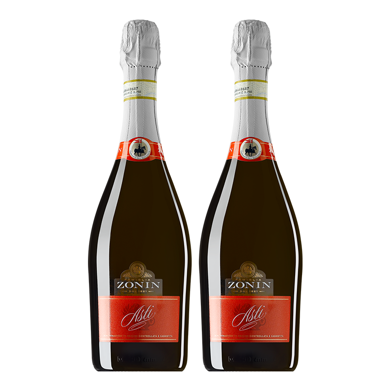 意大利进口起泡葡萄酒卓林阿斯蒂莫斯卡托甜型起泡酒 Zonin moscato Asti 750ml*2瓶（优惠5%）