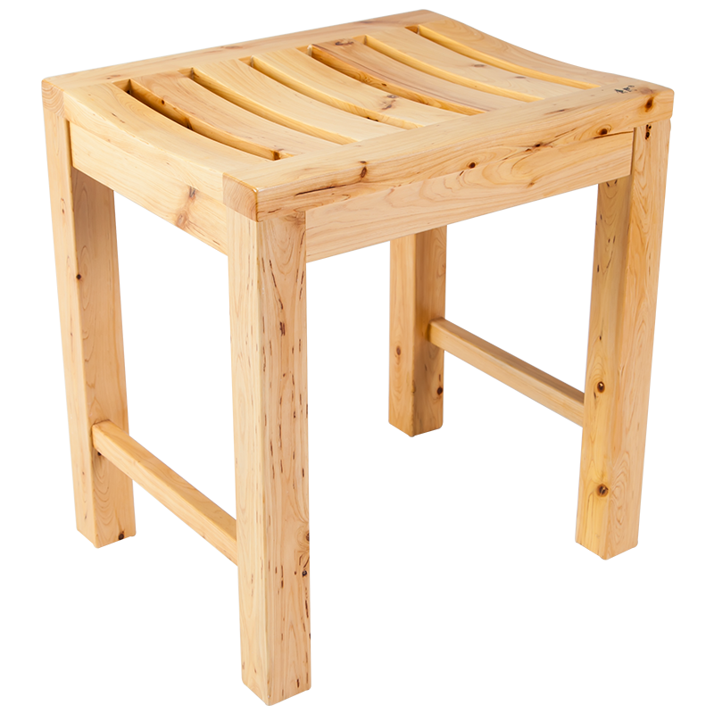 康熙香柏木加厚木凳换鞋凳梳妆凳方凳实木浴室凳洗澡凳板凳加高防滑防水淋浴凳 香柏木加固凳42*34*45cm