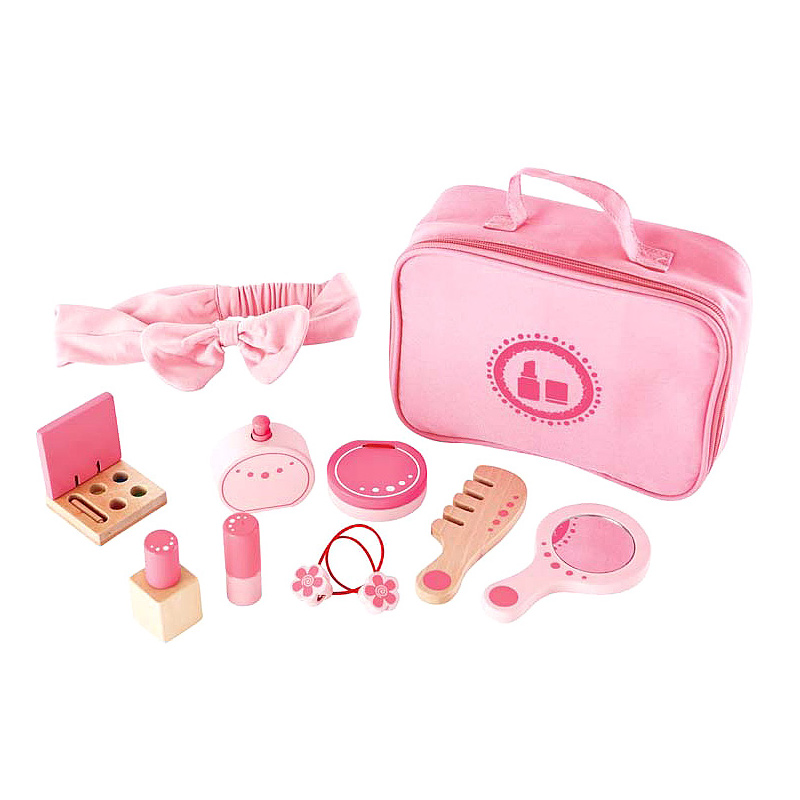 Hape过家家玩具 仿真木质道具梳妆包下午茶医生扮演 男女孩玩具礼物 化妆品梳妆包 3-6Y