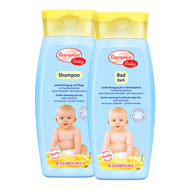 达罗咪德国原装进口 婴儿洗发水250ml+沐浴露250ml  一组装2瓶 宝宝洗发露 温和洁净无泪