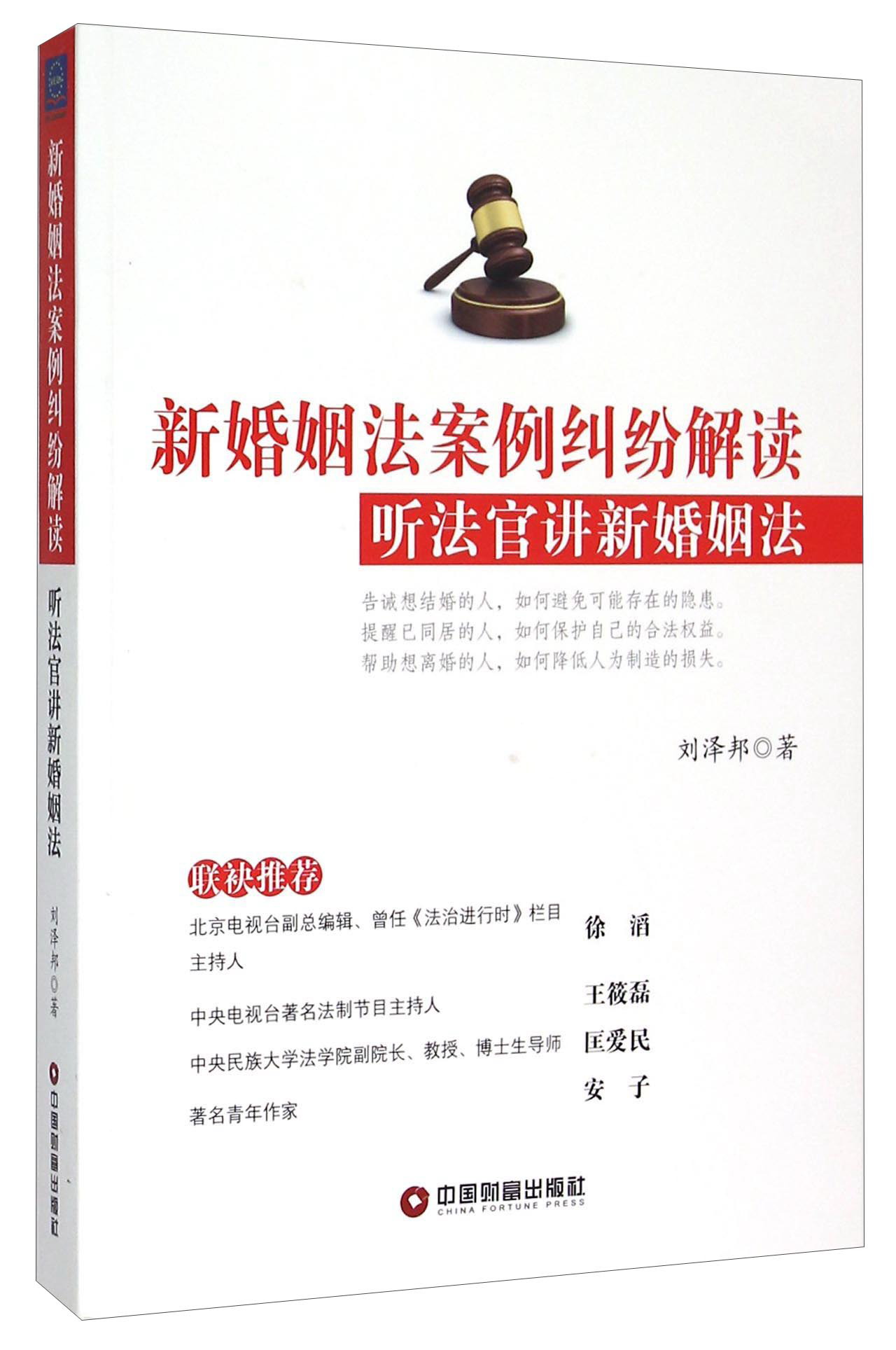 新婚姻法案例纠纷解读听法官讲新婚姻法9787504754103