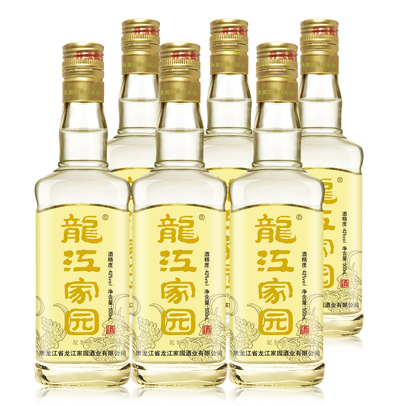 龙江家园 酒 整箱42度 东北白酒 500ml*12瓶整箱装送8瓶小酒