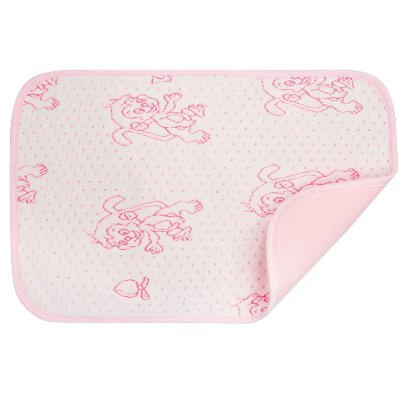双漫婴儿隔尿垫新生儿婴儿用品防水可洗床垫月经垫儿童超大号 粉猴款 小号30*45cm(两条装)
