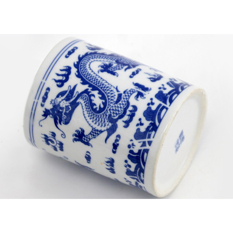 珮颖陶瓷笔筒 毛笔筒 陶瓷摆件 青花瓷笔筒 如图一个 小号约8.8*10.