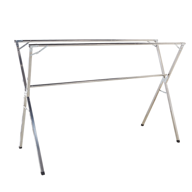 古雷诺斯 晾衣架 阳台落地伸缩晒衣架 室内凉衣架 移动折叠X型晾衣杆不锈钢晒架 N631-01-1.6米