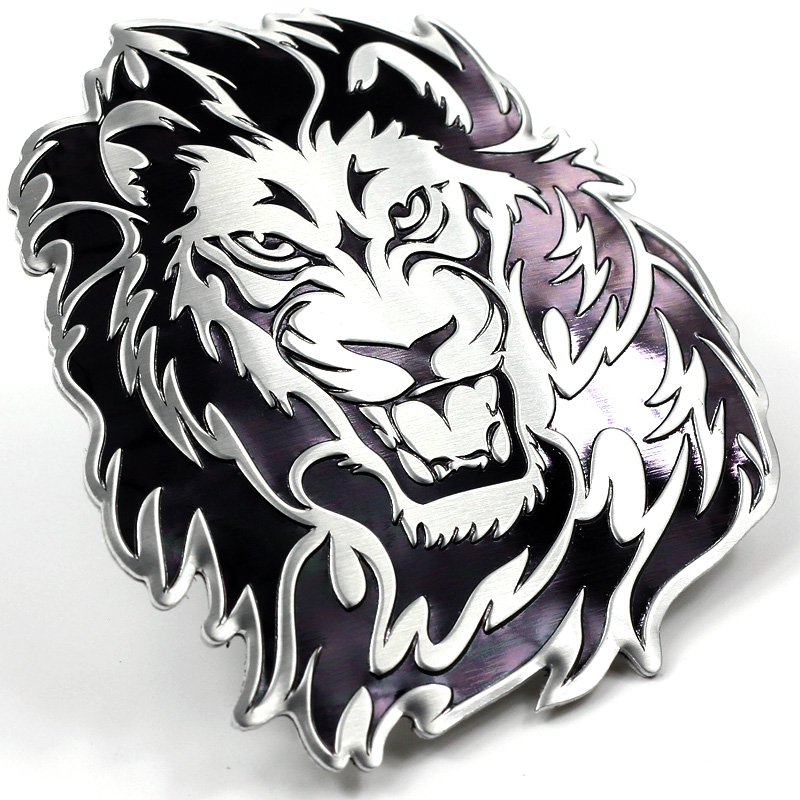 车标车贴纸个性金属刮划痕遮挡搞笑3d立体改装狮子机械增压车标 立体