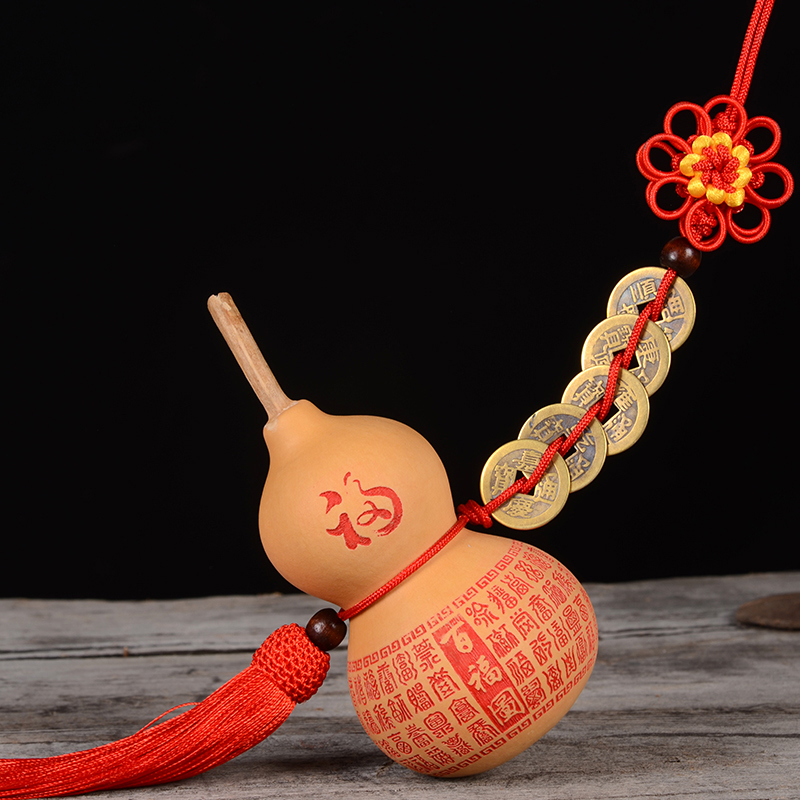 葫仙 天然葫芦挂件五帝钱挂件雕刻家居工艺品送人礼品饰品摆件挂件客