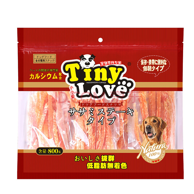 Tiny Love 狗零食 幼犬老年犬零食 鸡肉软切丝800g 宠物幼犬零食 老年犬软零食