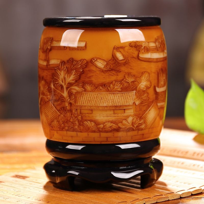 礼之源 办公桌笔筒家居办公室摆件创意装饰品实用商务礼品教师节礼物