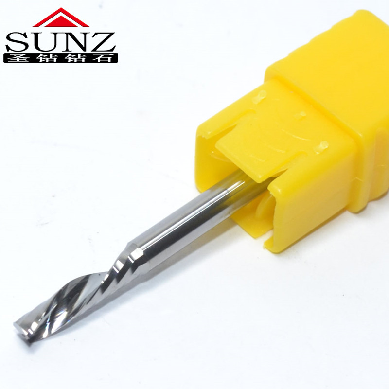 圣钻（SHENGZUAN） 单刃螺旋铣刀进口硬质合金亚克力PVC塑料雕刻打孔刀具3.175 (4*12 )