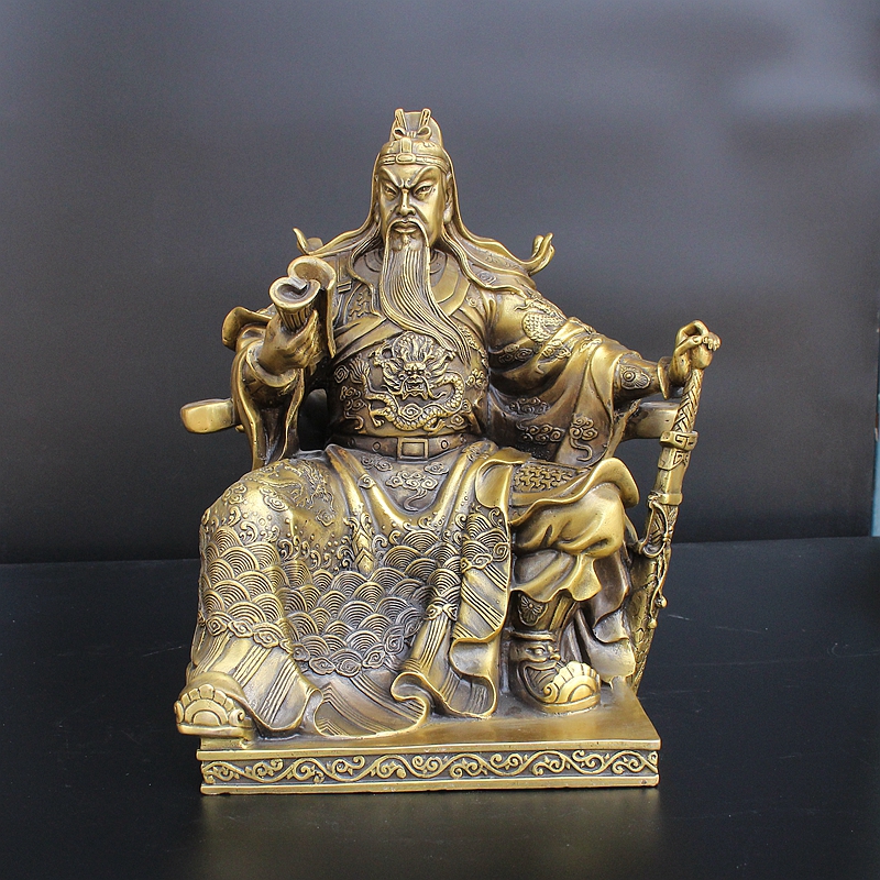 铜人艺巷看书关公夜读春秋关公铜像铜武财神摆件关羽关二爷铜像神像