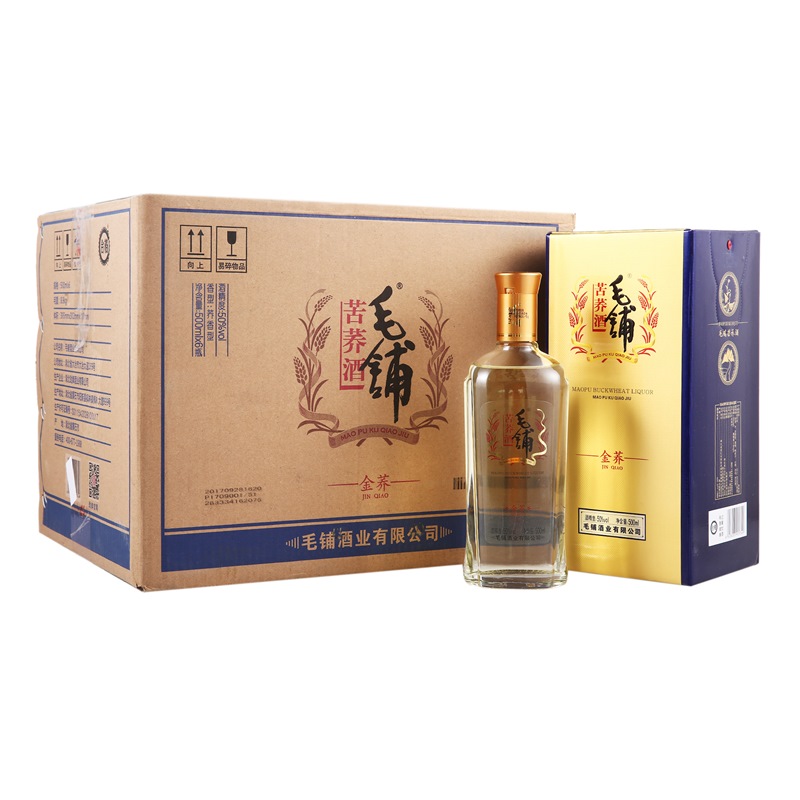 劲牌 劲酒 毛铺苦荞酒 金荞 50度 500ml*6瓶 整箱装 高度白酒hamdegu