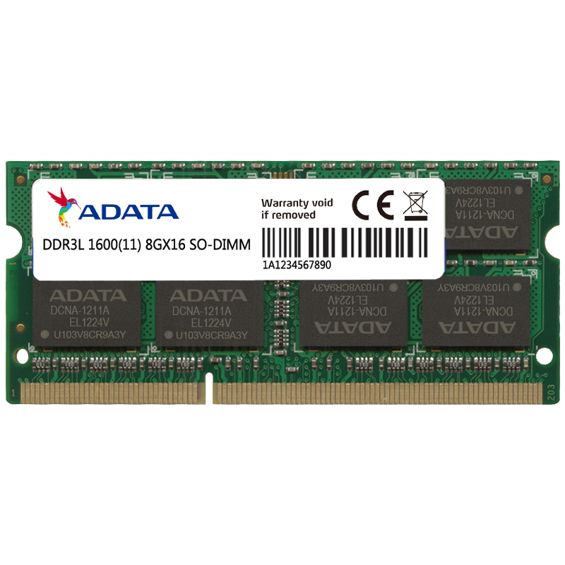 ADATA 威刚 万紫千红系列 DDR3L 1600MHz 笔记本内存 绿色 8GB