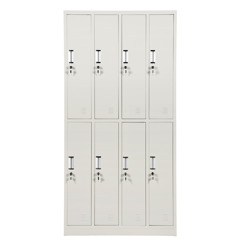 盛铁航竖八门员工柜铁皮柜宿舍8门柜 竖八门更衣柜