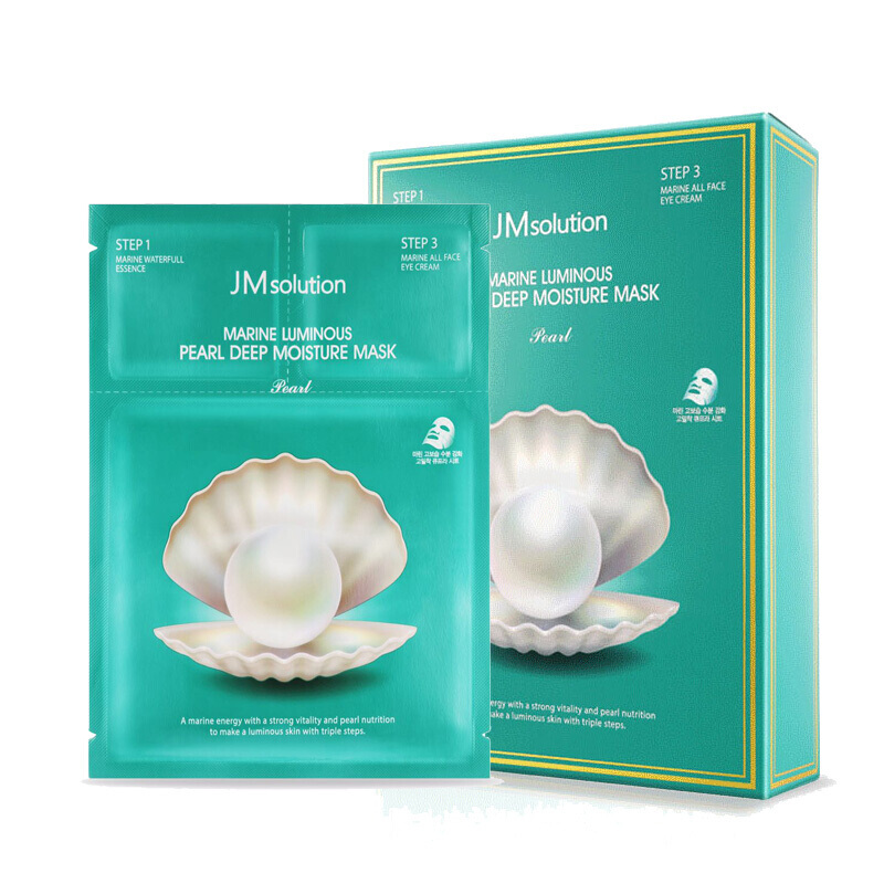 JMsolution JM面膜补水保湿水光蜂蜜面膜贴男女韩国进口 JM海洋珍珠面膜10片（第3盒0元）