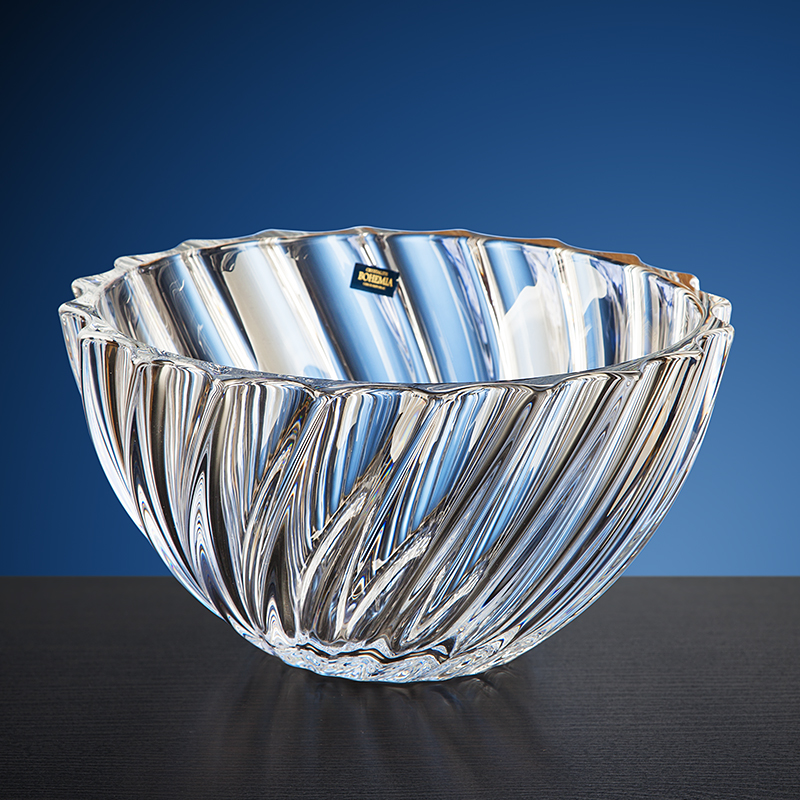 bohemia 捷克进口scallop透明水晶玻璃水果盘时尚轻奢家居摆件婚庆