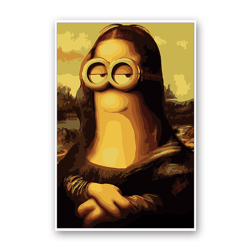大画王 diy名画数字油彩画呐喊胖蒙娜丽莎带珍珠耳环的少女cos模仿