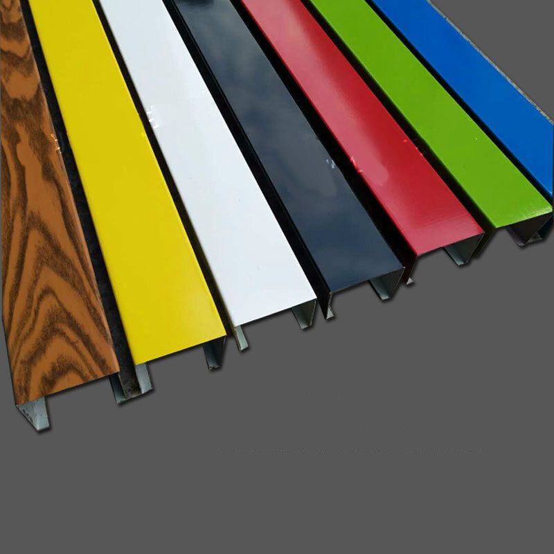 tlxtc84彩钢扣板木纹广告长条门头招牌底板制作吊顶板75直角方通扣板5