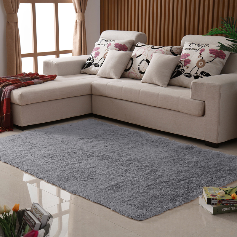 万域 【支持定制】万域地毯卧室地毯客厅地毯办公地毯现代简约榻榻米地毯飘窗毯床边毯定制 银灰色 0.8*1.6米