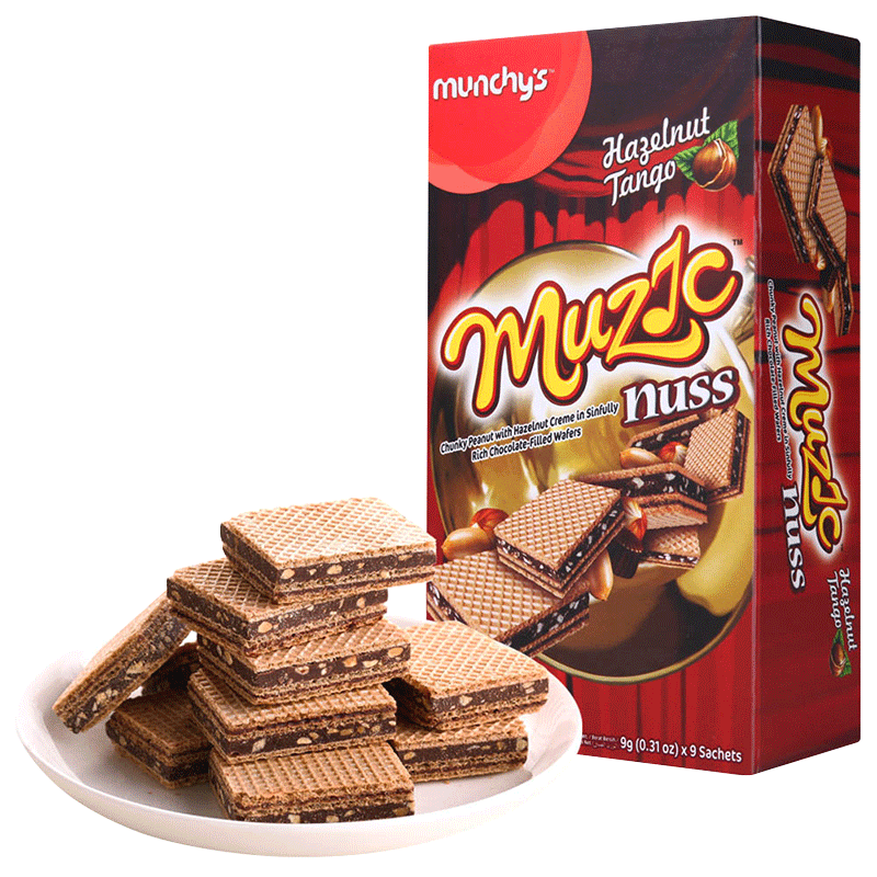 马奇新新munchy's巧克力榛子花生威化饼干的价格走势与口感评测