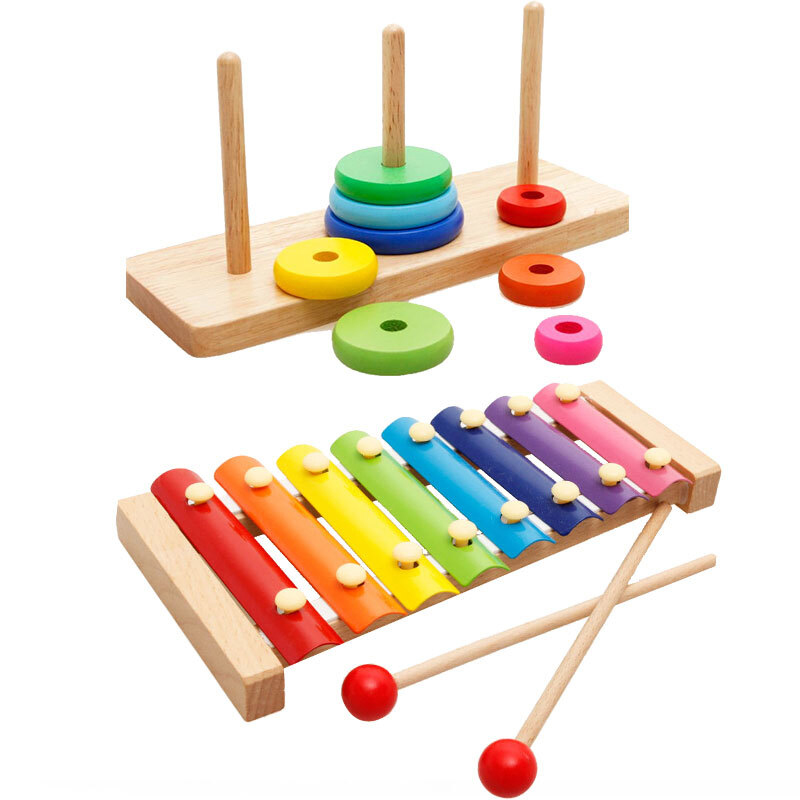 苗娃儿儿童手敲八音阶琴早教音乐琴乐器木制琴宝宝玩具启蒙认知套装