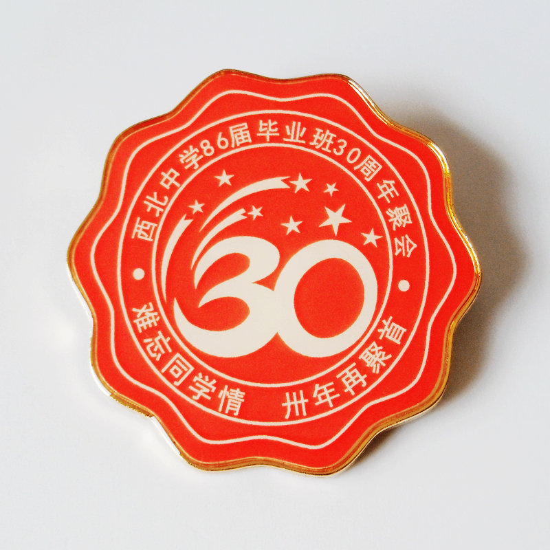 荷听雨声 同学聚会纪念章 胸章 高档金属徽章制作 校徽 毕业纪念徽章