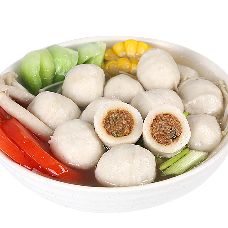 雄丰包心鱼丸夹心肉丸火锅豆捞食材关东煮丸子5斤