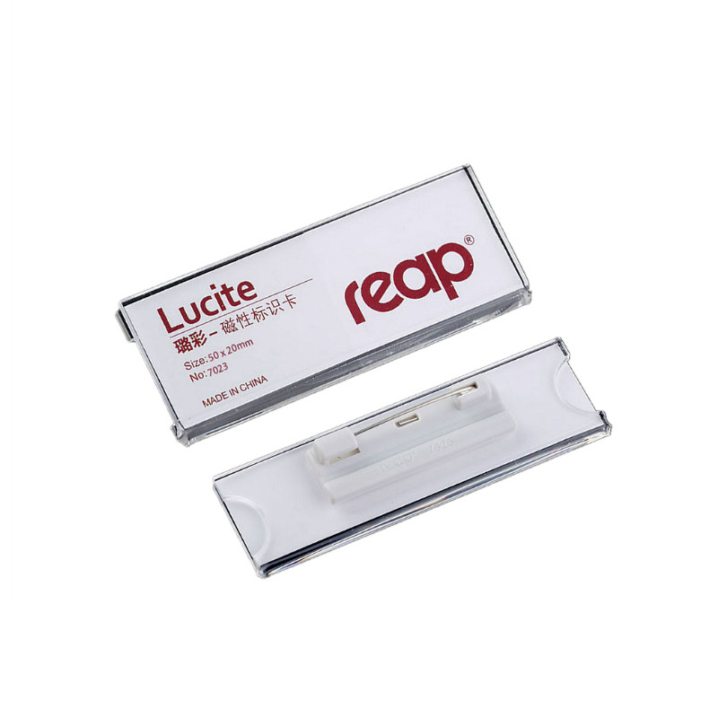 瑞普璐彩亚克力员工姓名牌别针夹子工牌透明胸牌工号牌70207023j5022