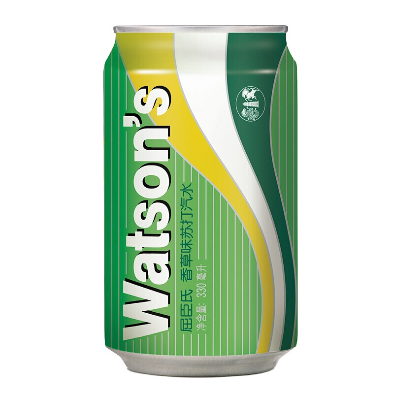 屈臣氏(watsons) 含气苏打汽水饮料 香草味苏打汽水 330ml*24听