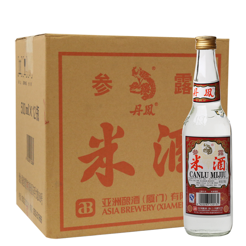 丹凤参露米酒30度米酒 500ml低度酒 佐料酒粮食酒 500ml*12瓶 整箱