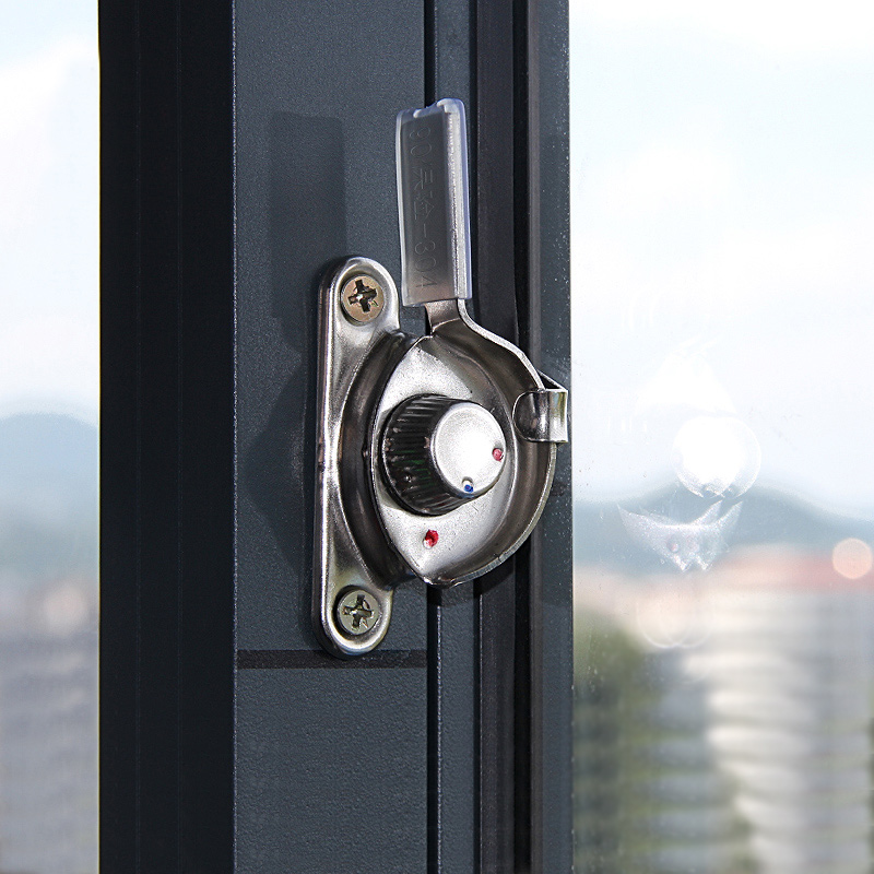 雨花泽（Yuhuaze）不锈钢窗锁勾3个装 移门窗锁月牙锁 窗户锁扣玻璃窗户钩锁 左方向