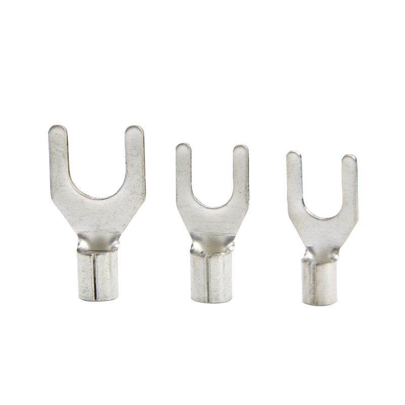 5-5 冷压接线端子 铜叉口接线端头线耳 黄铜线鼻子线耳 线叉 1000只