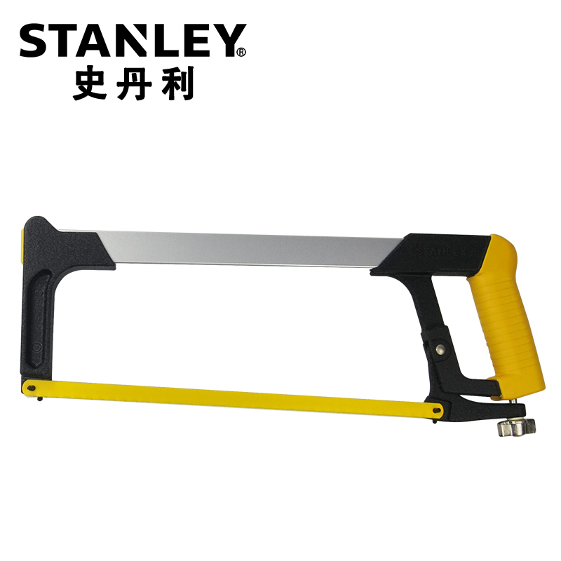 史丹利（STANLEY）可调钢锯架钢锯弓带钢锯条齿粗细齿手工锯木工手锯 400mm钢架锯12寸15-166