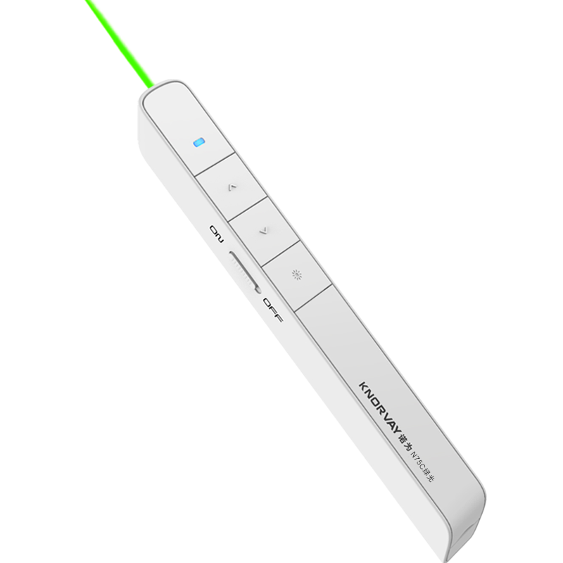 NORWii 诺为 100m远控/醒目绿光/充电翻页笔 电子教鞭 翻页笔PPT激光笔 演示器 演示笔 N75C 绿光 白色