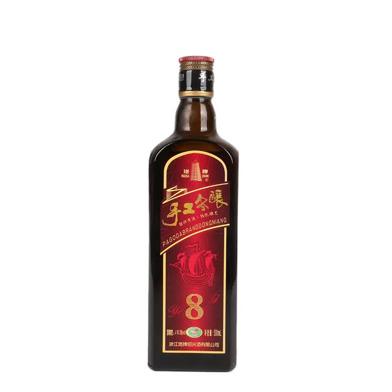 塔牌绍兴黄酒 手工冬酿八年陈(8年)花雕酒 半干型 整箱礼盒送礼 500mL 6瓶