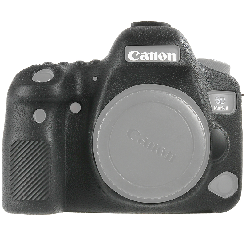 qeento 硅胶套6DII 适用于佳能6D2/6D MARK II相机 保护套 保护壳 黑色