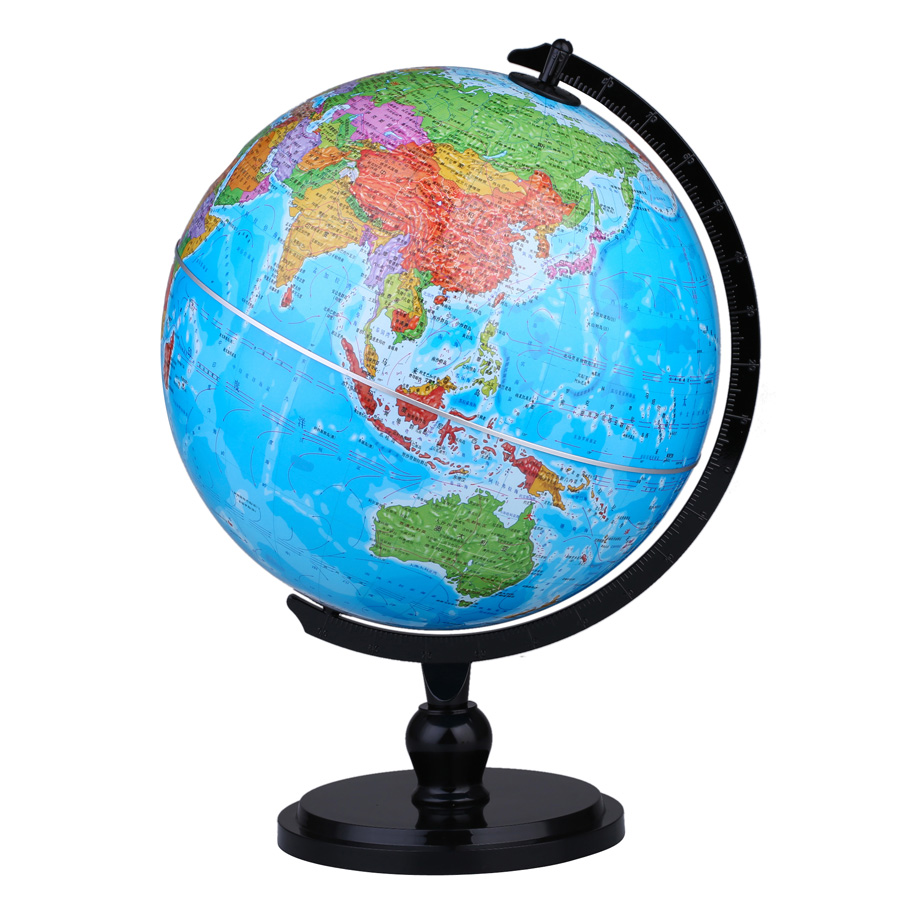 博目25cm中文政区ar地球仪炫影黑架办公用品文具教具教材同步创意礼品
