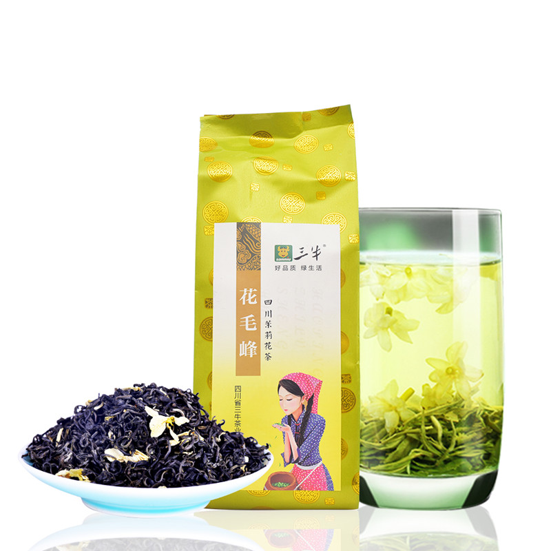 三牛花毛峰 蜀匠茉莉花茶新茶 四川花茶蒙顶高山茶叶 500克 浓香花茶