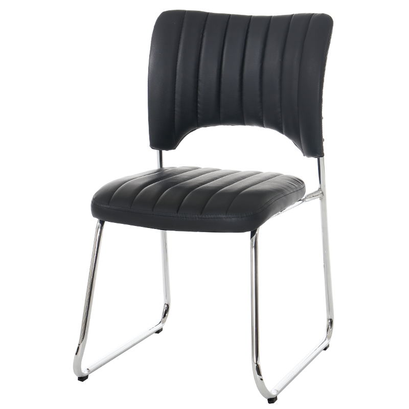 古雷诺斯 电脑椅 弓形皮椅 职员老板办公家用座椅子 培训椅主播椅家用餐椅 N310-01-黑